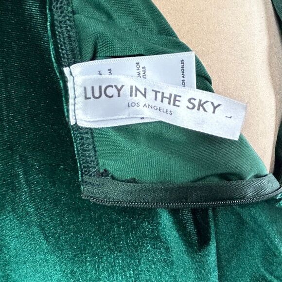 Lucy in the sky dress sz L Velvet Luxe Maxi Dress in Dark Green Swiftie - Picture 13 of 15